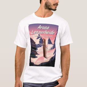 Camiseta Póster de esquí de Arosa Lenzerheide, Suiza.