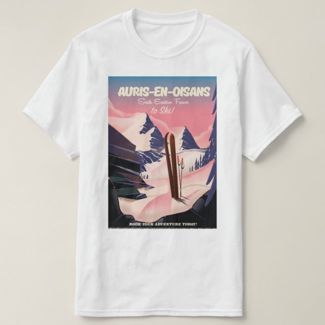 Camiseta Poster de esquí de AURIS-EN-OISANS Francia (Diseño del anverso)