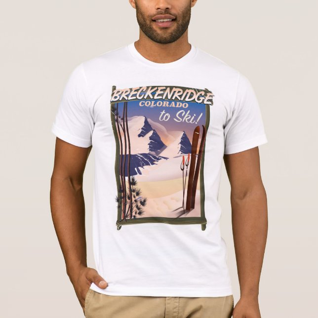 Camiseta Poster de esquí de Breckenridge, Colorado (Anverso)