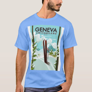 Camiseta Poster de esquí de Ginebra Suiza