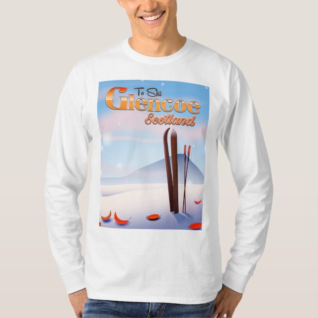 Camiseta Poster de esquí de Glencoe Scotland (Anverso)