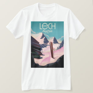 Camiseta Poster de esquí de Lech Austria.
