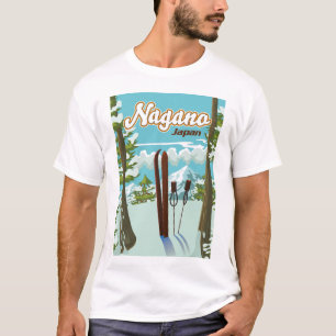 Camiseta Poster de esquí de Nagano Japón