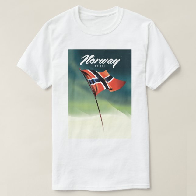 Camiseta Póster de esquí de Noruega (Diseño del anverso)