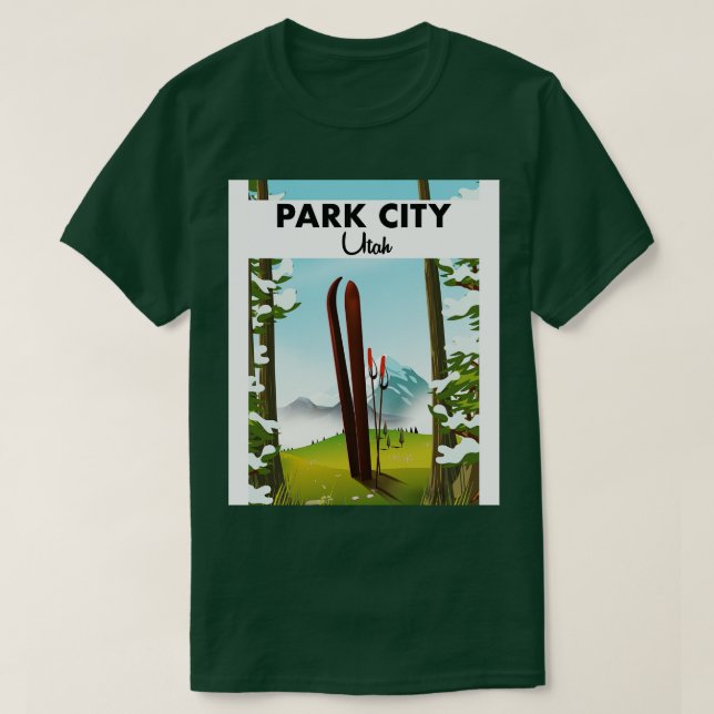Camiseta Poster de esquí de Park City Utah (Diseño del anverso)