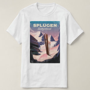 Camiseta poster de esquí de splügen Suiza