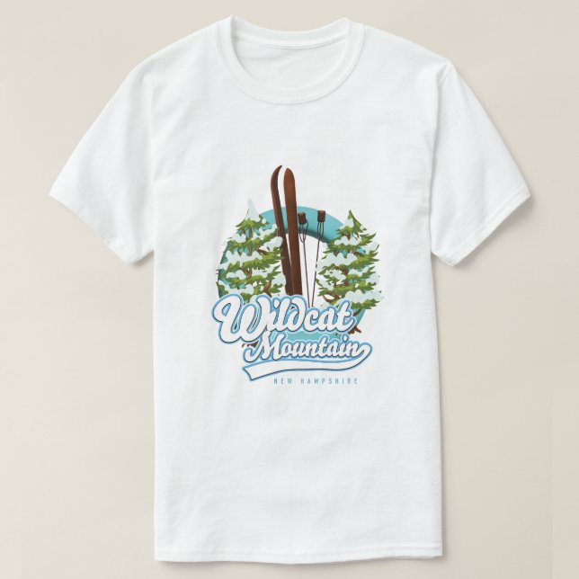 Camiseta Poster de esquí de Wildcat Mountain New Hampshire (Diseño del anverso)