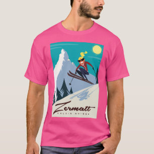 Camiseta Poster de esquí de Zermatt