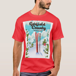 Camiseta Poster de esquí del condado Wyoming