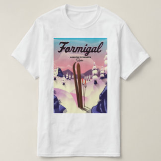 Camiseta Poster de esquí Formigal Aragon España.
