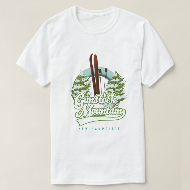 Camiseta Poster de esquí Gunstock Mountain New Hampshire (Diseño del anverso)