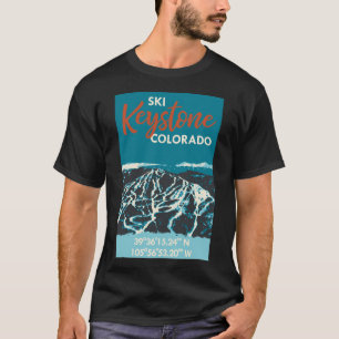 Camiseta Poster de esquí Keystone Mountain Vintage