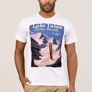 Camiseta Poster de esquí vintage Lake Tahoe sierra nevada