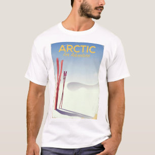 Camiseta Poster de exploración de aventuras de esquiar en e