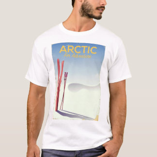 Camiseta Poster de exploración de aventuras de esquiar en e