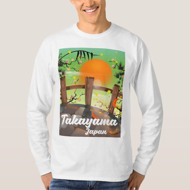 Camiseta Póster de flor japonesa de Takayama. (Anverso)