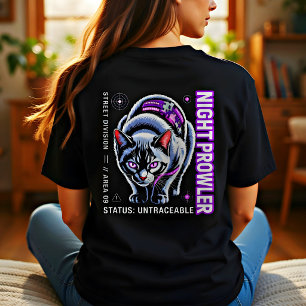 Camiseta Póster de gato ciberpunk – Regalo de merodeador no