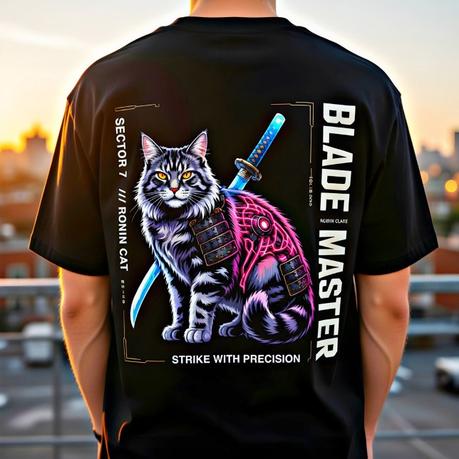 Camiseta Póster de gato samurái cibernético – Regalo de gue (Subido por el creador)