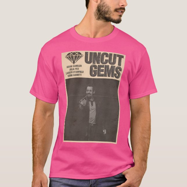 Camiseta Poster de gemas sin cortar (Bw) (Anverso)