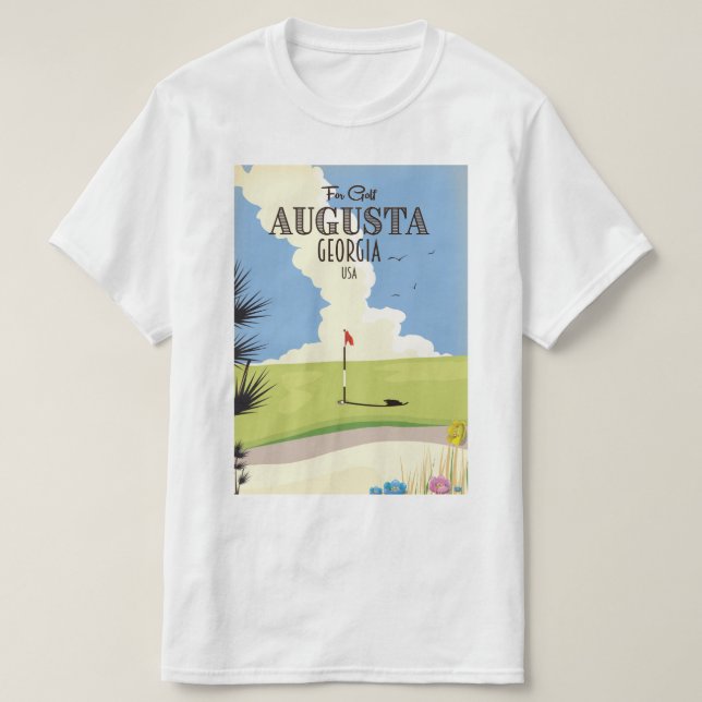 Camiseta Poster de golf Augusta Georgia (Diseño del anverso)
