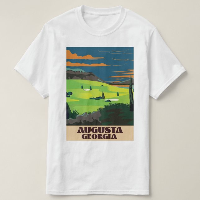Camiseta Póster de golf de Augusta Georgia (Diseño del anverso)