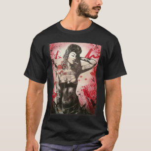 Camiseta Poster de graffiti mujer fumando cigarrillo hombre