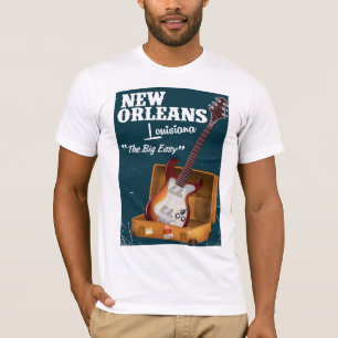Camiseta Poster de guitarra eléctrica de Nueva Orleans Loui