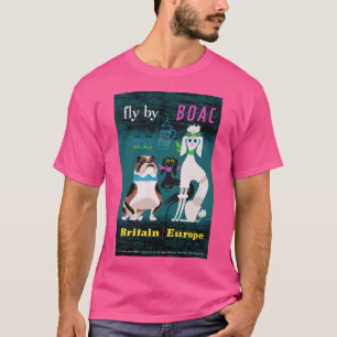 Camiseta poster de la aerolínea Gran Bretaña Europe 1955