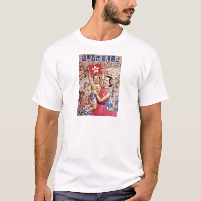 Camiseta Poster de la bandera de Hong Kong (Anverso)