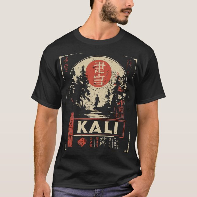 Camiseta Poster de la diosa de Kali - Estilo Ukiyo-e japoné (Anverso)