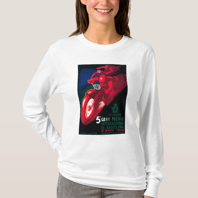 Camiseta Poster de la motocicleta de 5 Gran Premio (Anverso)