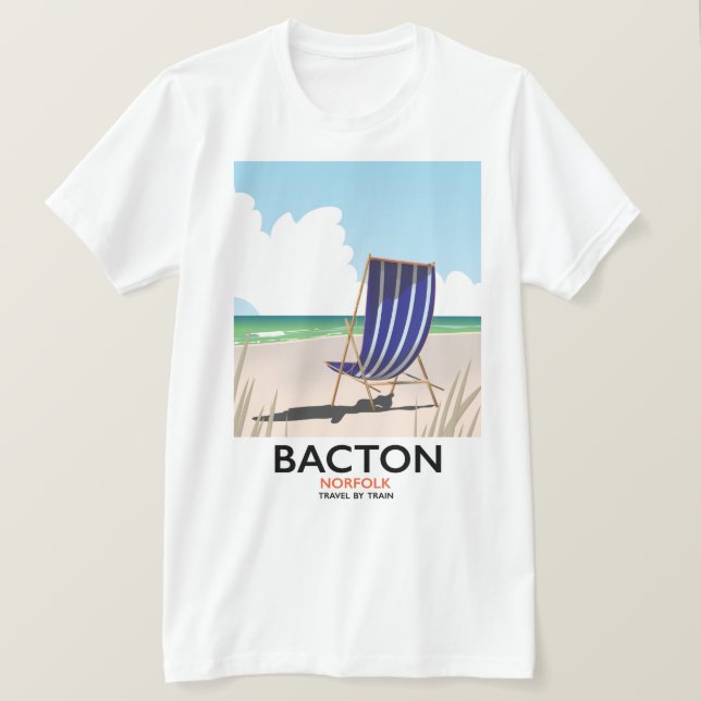 Camiseta Póster de la playa de Bacton Norfolk (Anverso del diseño)