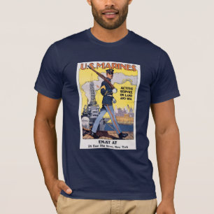 Camiseta Poster de la Primera Guerra Mundial de los Marines