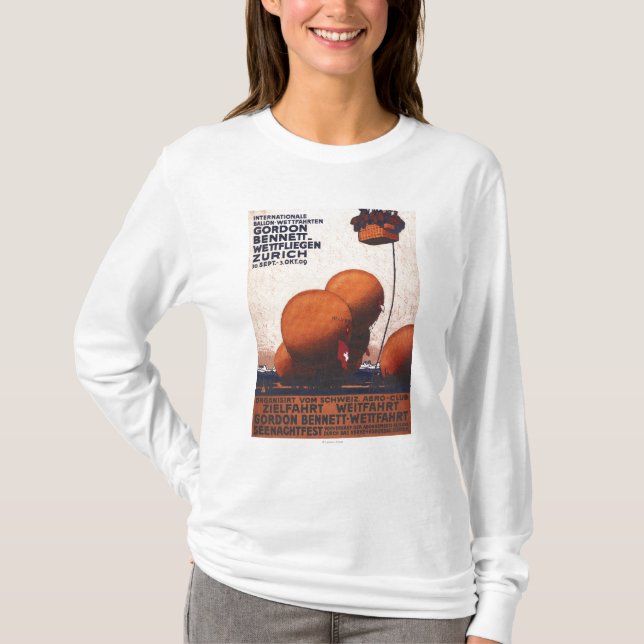 Camiseta Poster de la raza del globo de aire caliente de (Anverso)