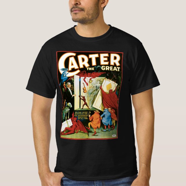 Camiseta Poster de magia de época, Magicián Carter el Grand (Anverso)