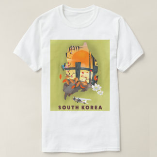 Camiseta Póster de mapa ilustrado de Corea del Sur