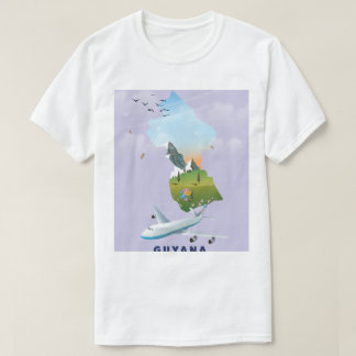 Camiseta Póster de mapa ilustrado de Guyana