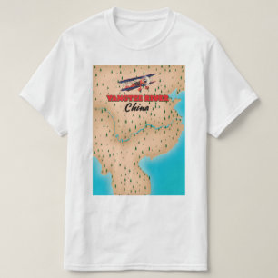 Camiseta Poster de mapas de China en el río Yangtze