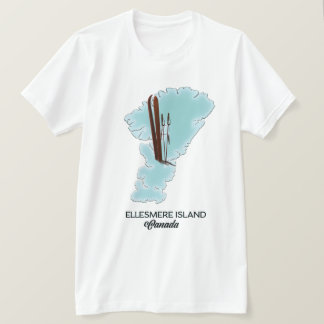 Camiseta Poster de mapas de la isla de Ellesmere en Canadá