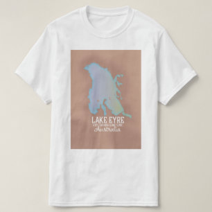 Camiseta Poster de mapas de Lake Eyre Australia