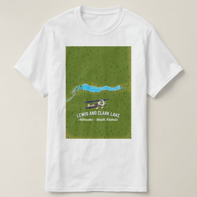 Camiseta poster de mapas de lewis y clark Lake. (Diseño del anverso)
