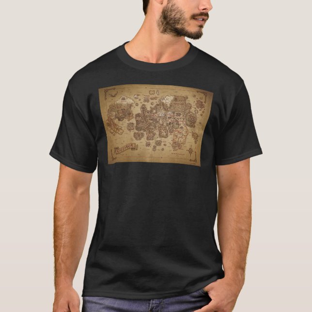 Camiseta Poster de mapas de Runescape Gielinor (Anverso)