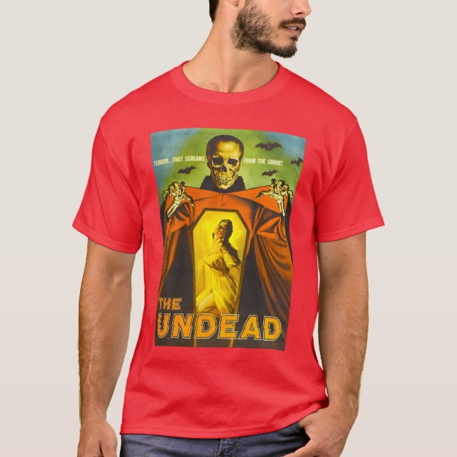 Camiseta Póster de Monstruo de Halloween Retro Esqueleto Es (Anverso)