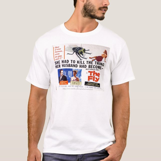 Camiseta "poster de película de época-La mosca" (Anverso)