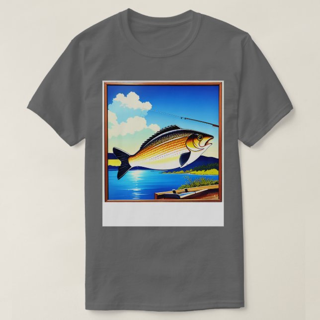 Camiseta poster de pesca de época de los años 80 (Diseño del anverso)