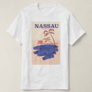 Camiseta Poster de playa de Nassau Bahamas