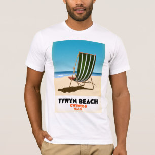 Camiseta Poster de playa de Tywyn Beach Gwynedd Gales