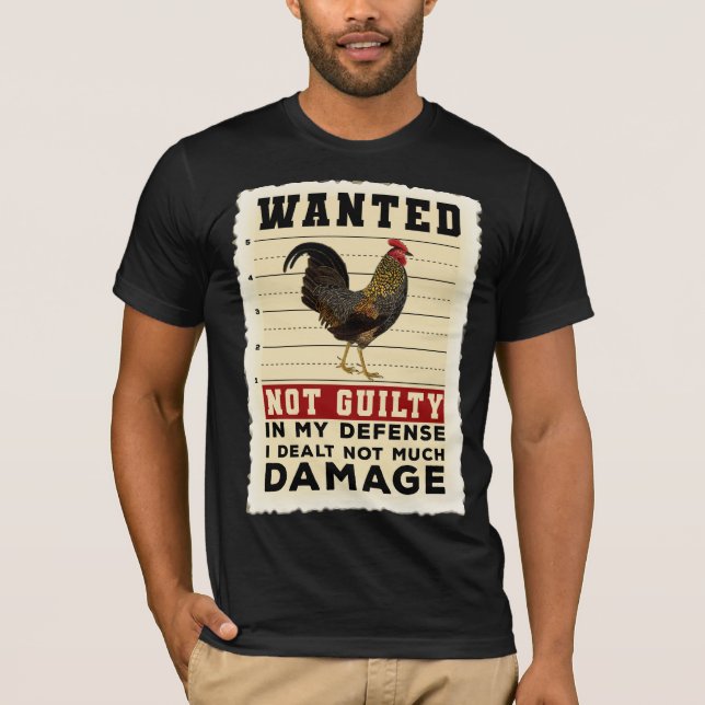 Camiseta Poster de pollo buscado (Anverso)