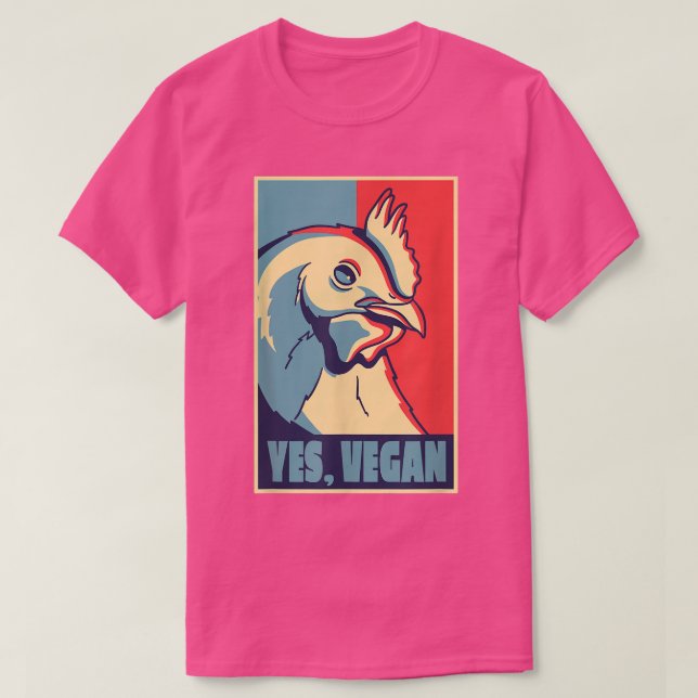 Camiseta Poster de pollo vegano (Diseño del anverso)