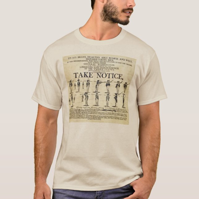 Camiseta Poster de reclutamiento de la Revolución Americana (Anverso)